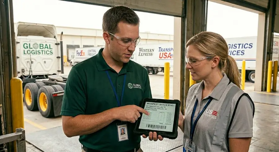 Team reviewing manifest