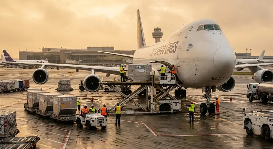 Air freight cargo plane