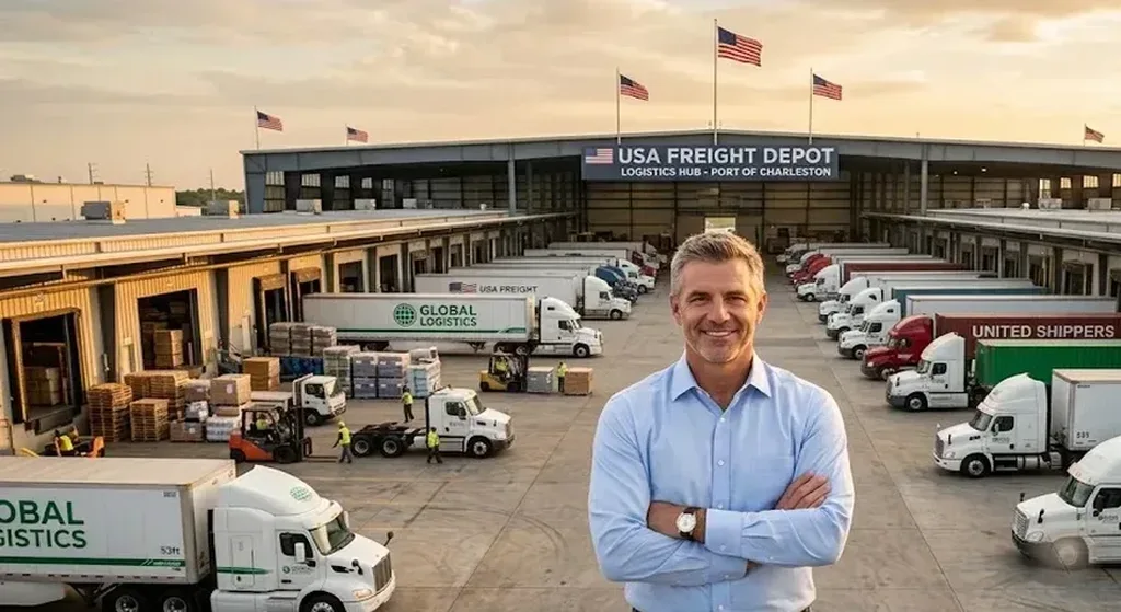 Logistics executive at freight depot